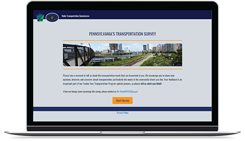 Computer with the Online Transportation Survey