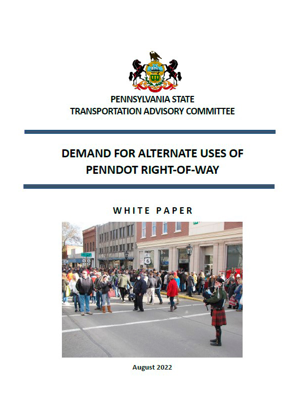 Demand for Alternate Uses of PennDOT Right-of-Way White Paper cover